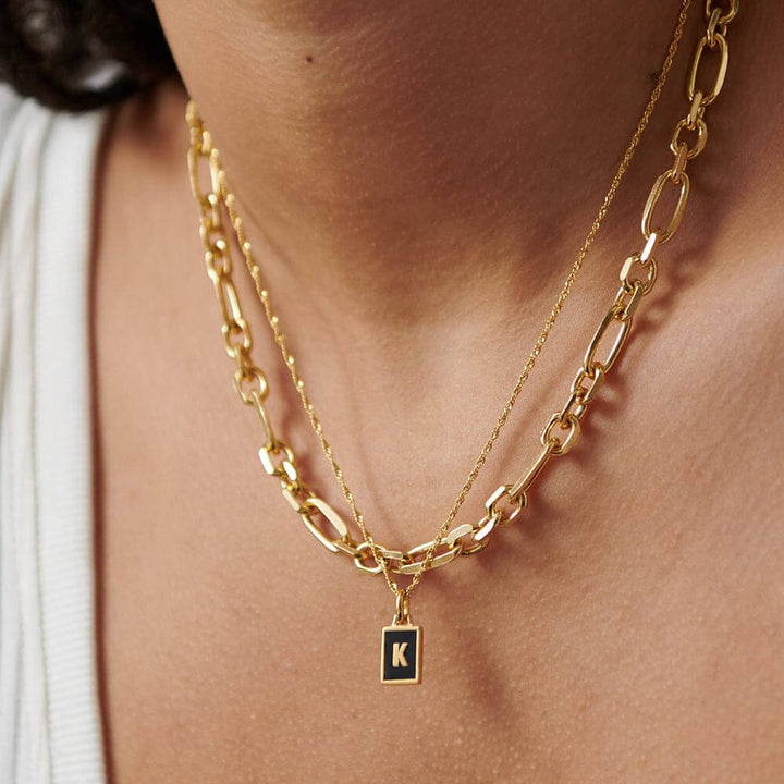 Daisy London 18ct Gold Plate Personalised Initial Pendant-K image 4