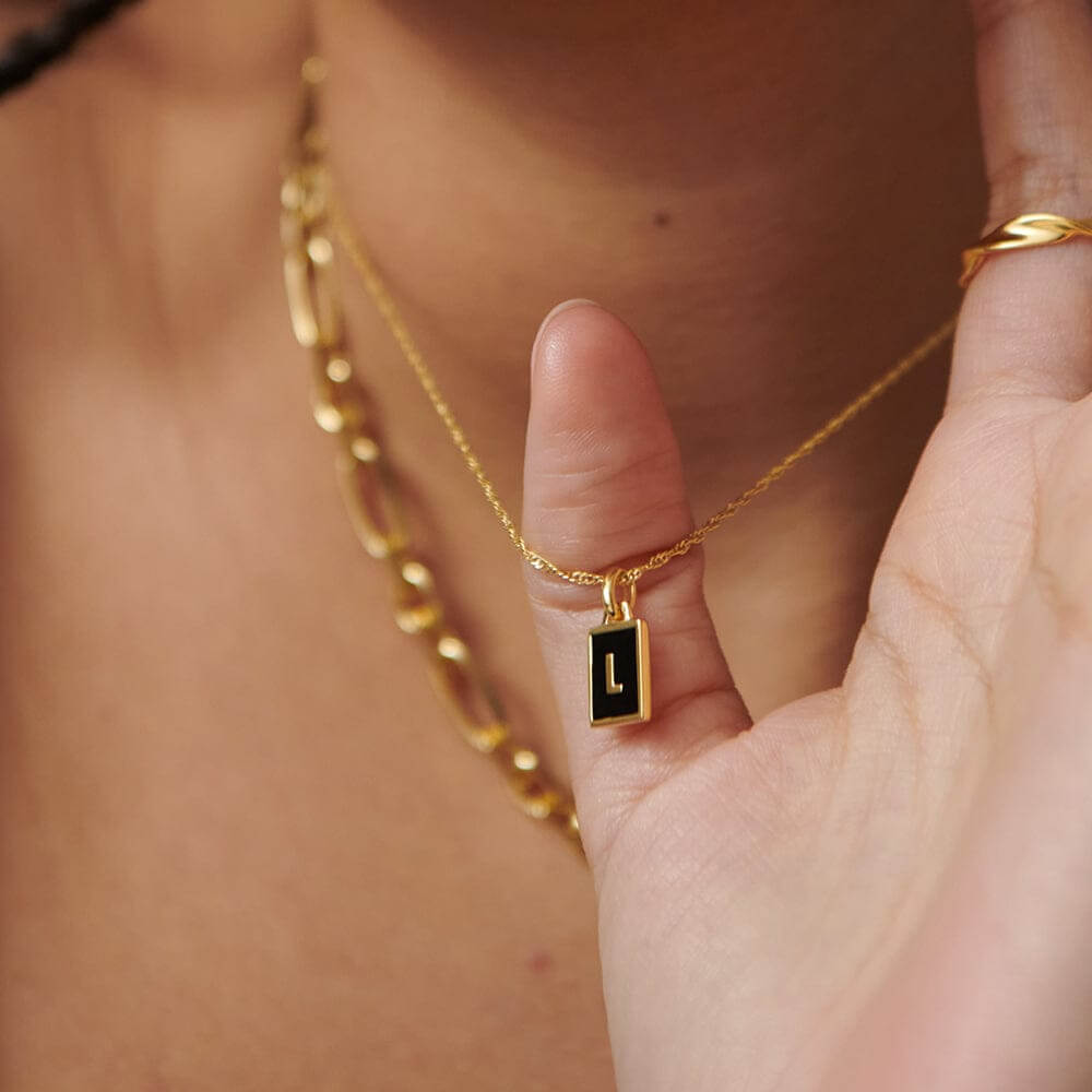 Daisy London 18ct Gold Plate Personalised Initial Pendant-L image 1