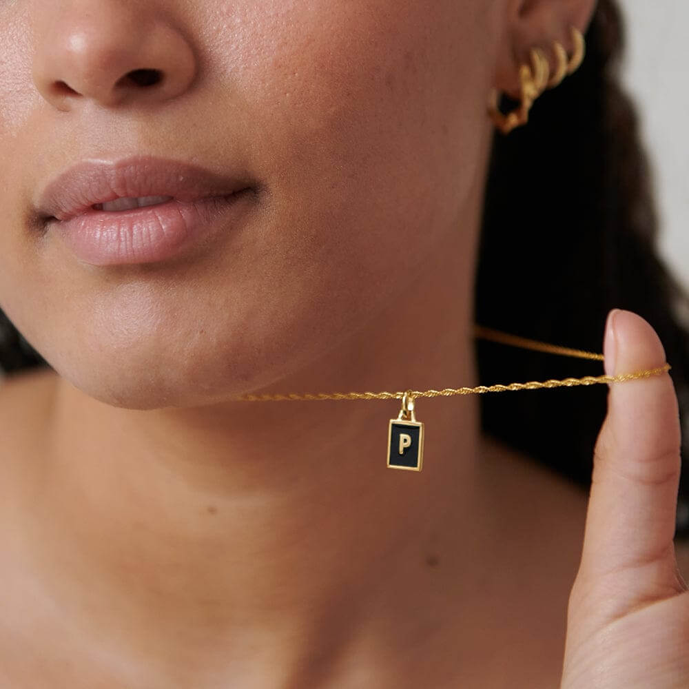 Daisy London 18ct Gold Plate Personalised Initial Pendant-P image 1