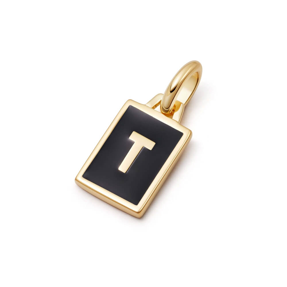 Daisy London 18ct Gold Plate Personalised Initial Pendant-T image