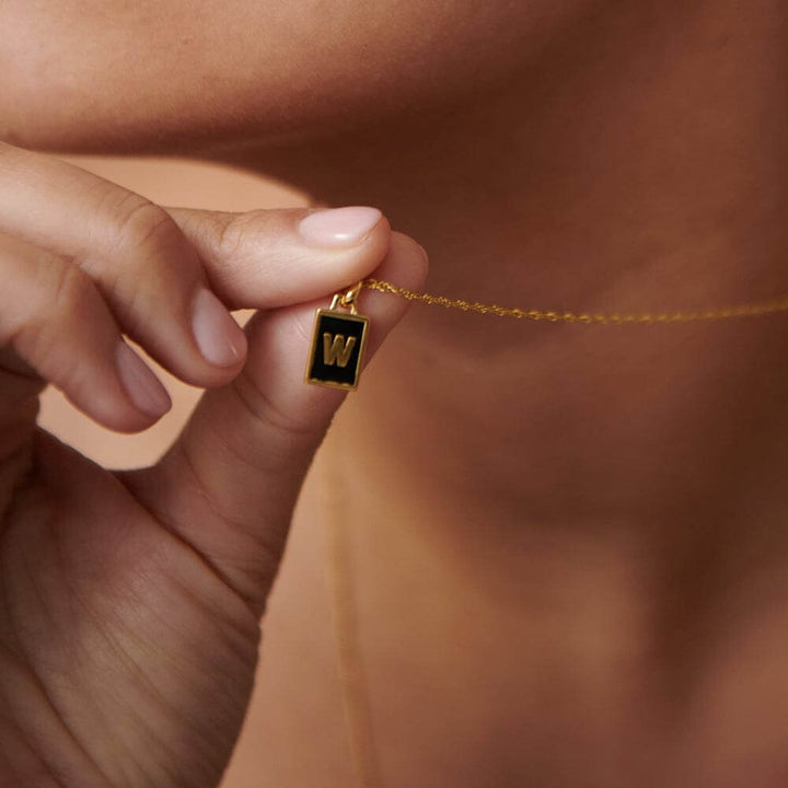 Daisy London 18ct Gold Plate Personalised Initial Pendant-W image 3