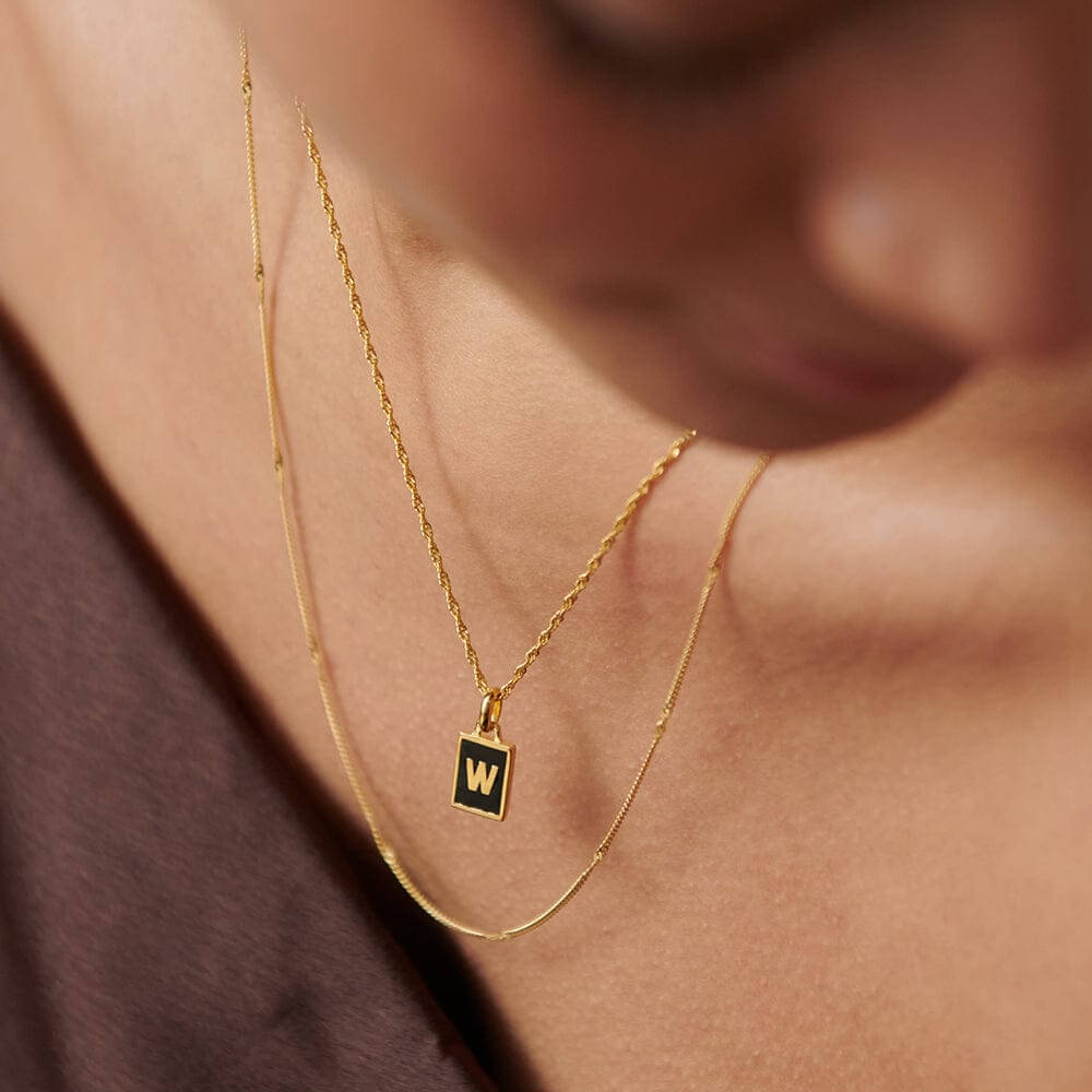 Daisy London 18ct Gold Plate Personalised Initial Pendant-W image 4