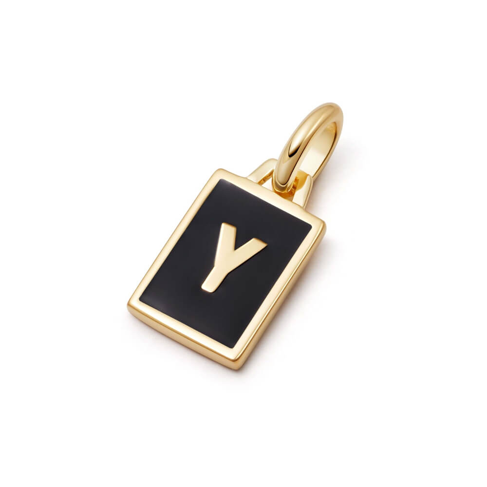 Daisy London 18ct Gold Plate Personalised Initial Pendant-Y image