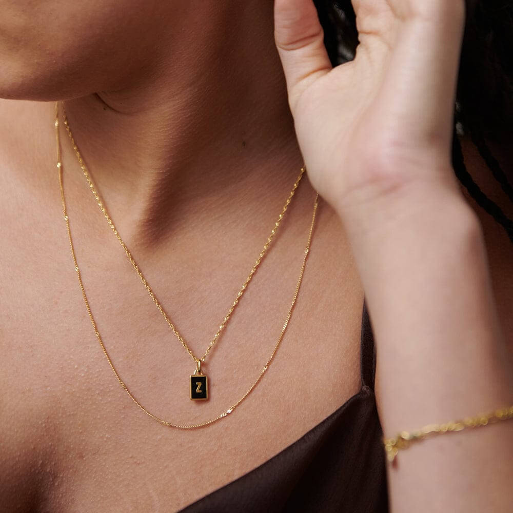 Daisy London 18ct Gold Plate Personalised Initial Pendant-Z image 2