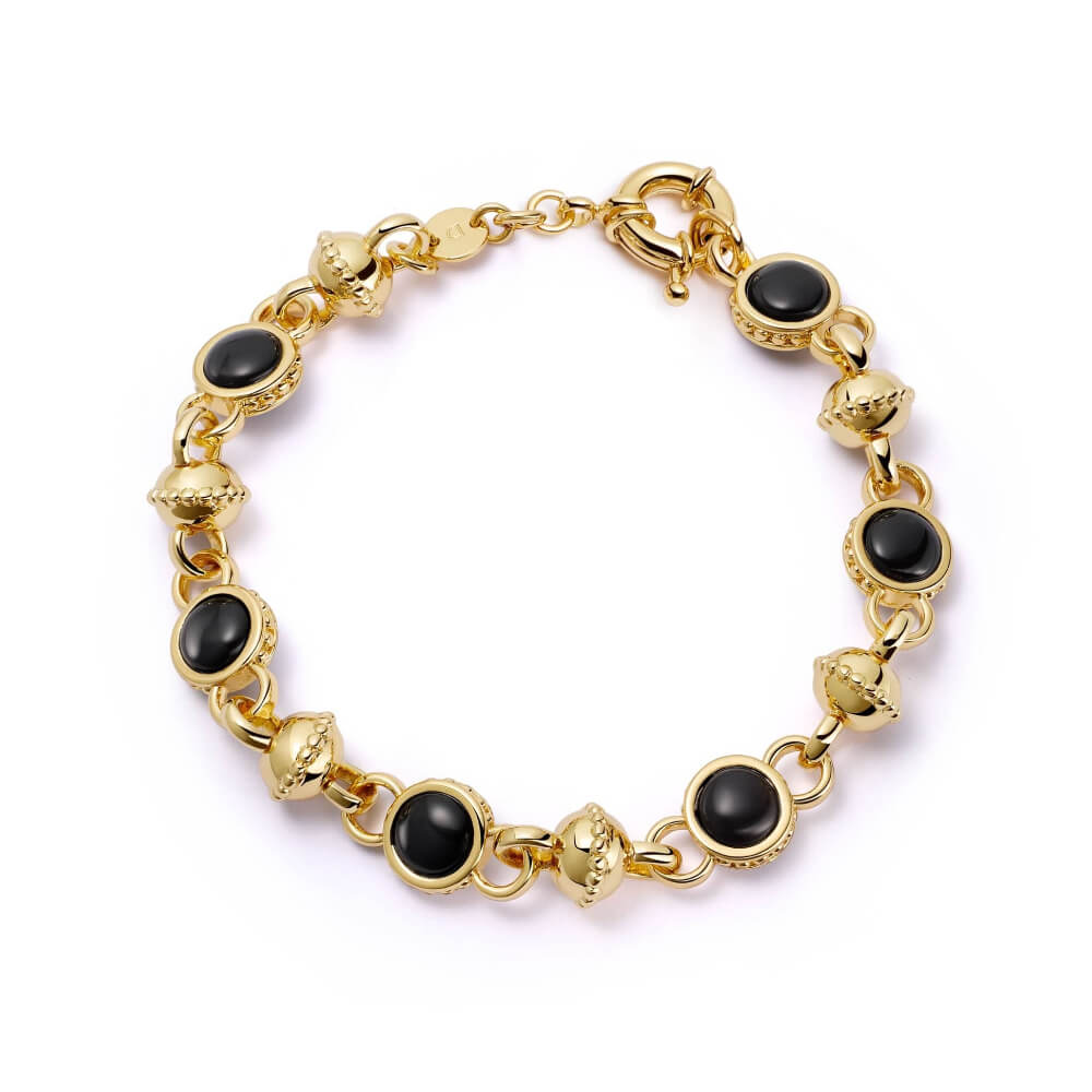 Daisy London 18ct Gold Plate Polly Sayer Black Onyx Chain Bracelet - MococoDaisy LondonSPBR07_GP5056104133071Bracelets