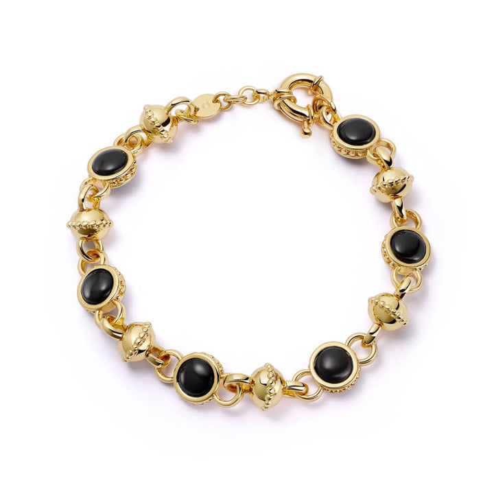 Daisy London 18ct Gold Plate Polly Sayer Black Onyx Chain Bracelet - MococoDaisy LondonSPBR07_GP5056104133071Bracelets