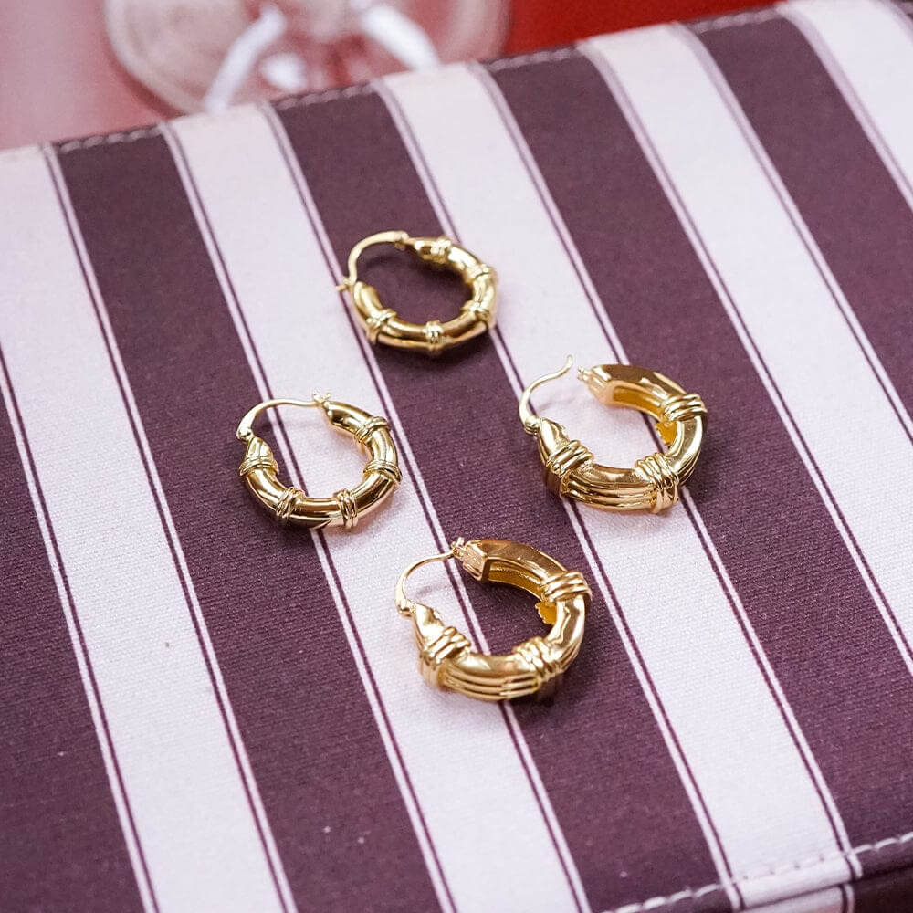 Daisy London 18ct Gold Plate Polly Sayer Chunky Hoop Earrings - MococoDaisy LondonSPE08_GPEarrings