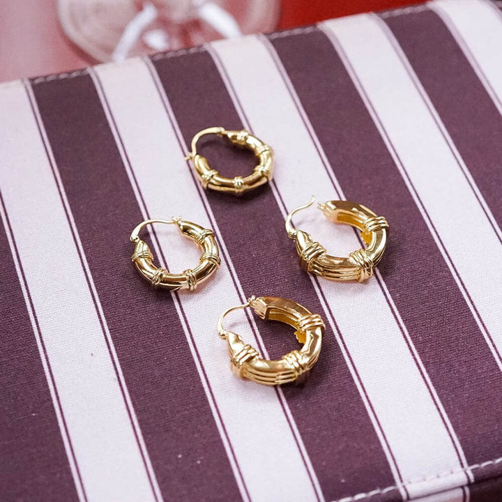 Daisy London 18ct Gold Plate Polly Sayer Chunky Hoop Earrings - MococoDaisy LondonSPE08_GPEarrings