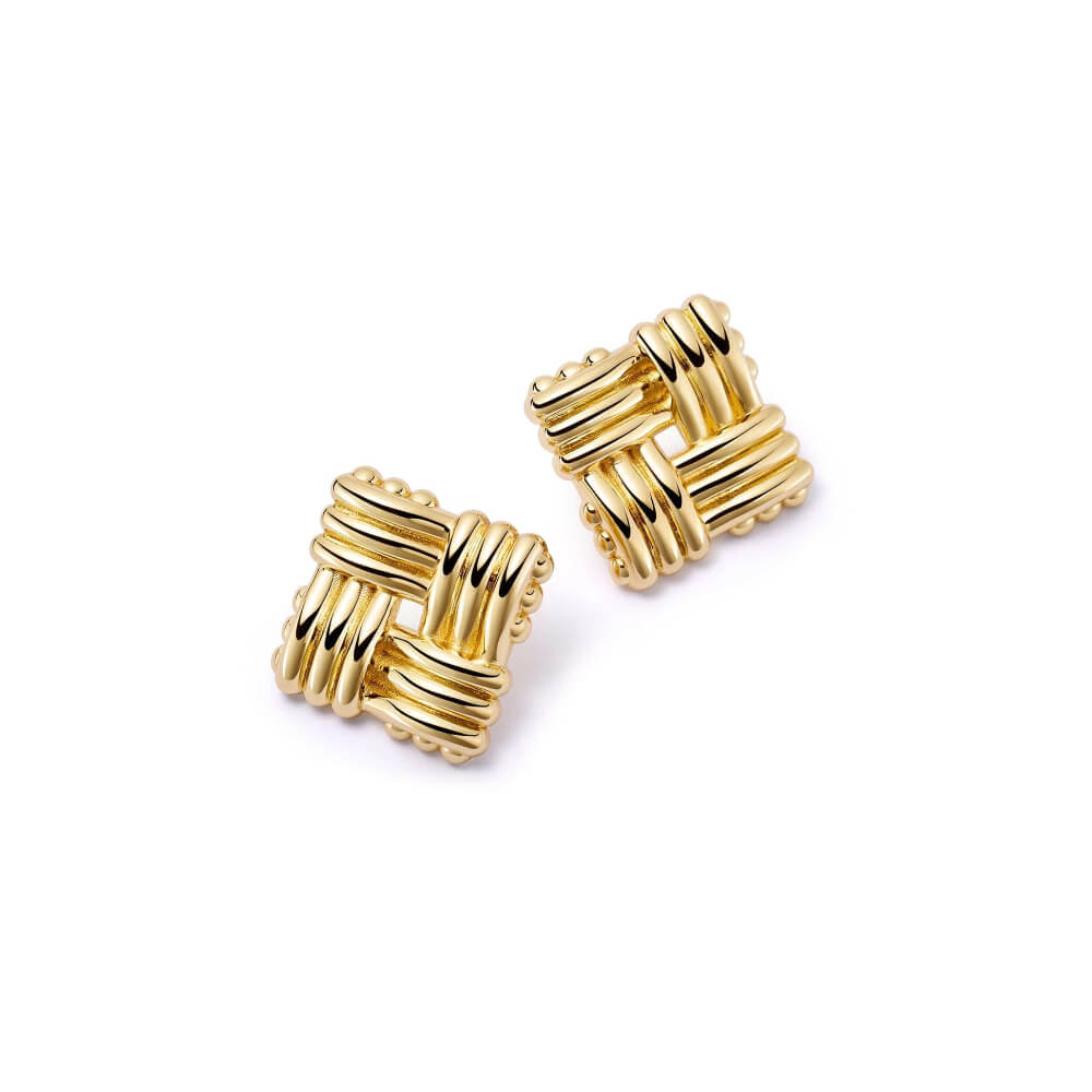 Daisy London 18ct Gold Plate Polly Sayer Mini Lattice Stud Earrings - MococoDaisy LondonSPE12_GPEarrings