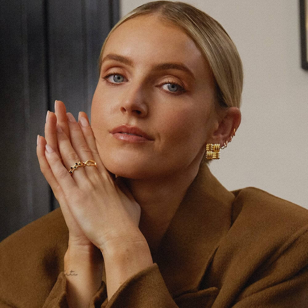 Daisy London 18ct Gold Plate Polly Sayer Mini Lattice Stud Earrings - MococoDaisy LondonSPE12_GPEarrings