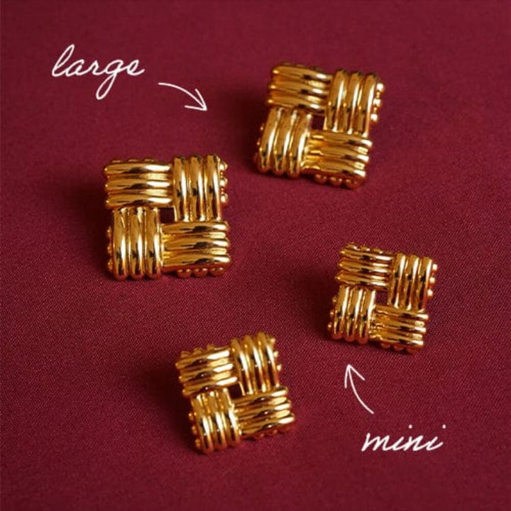 Daisy London 18ct Gold Plate Polly Sayer Mini Lattice Stud Earrings - MococoDaisy LondonSPE12_GPEarrings