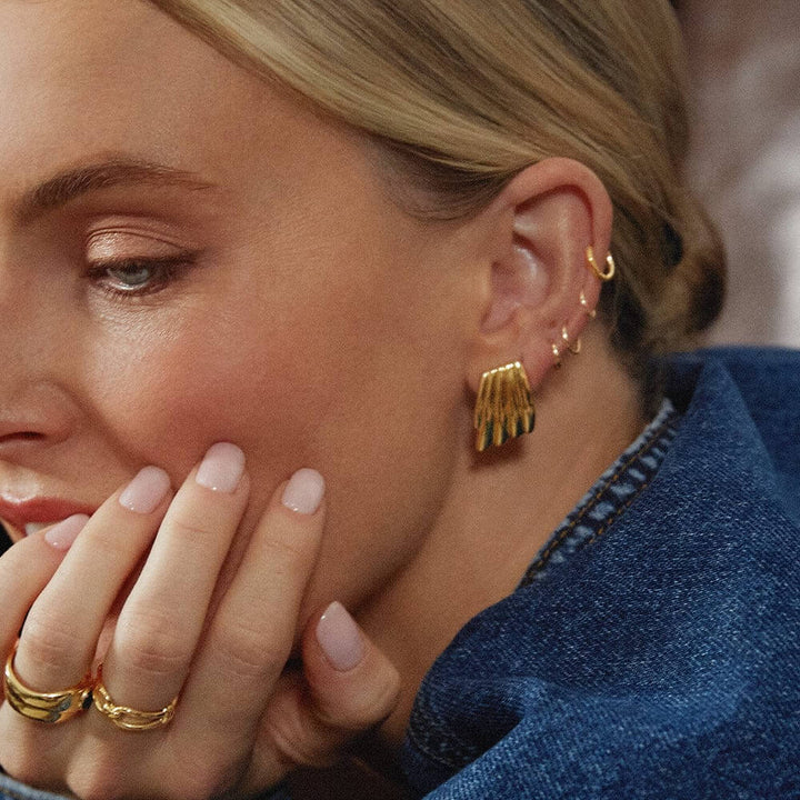 Daisy London 18ct Gold Plate Polly Sayer Mini Wave Stud Earrings - MococoDaisy LondonSPE13_GPEarrings