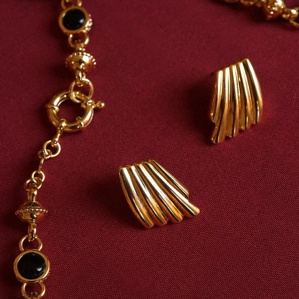 Daisy London 18ct Gold Plate Polly Sayer Mini Wave Stud Earrings - MococoDaisy LondonSPE13_GPEarrings