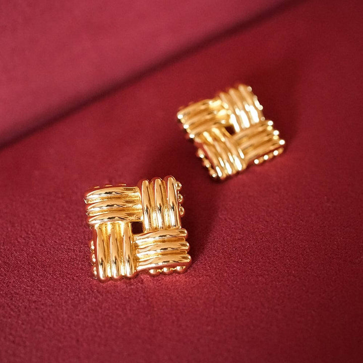 Daisy London 18ct Gold Plate Polly Sayer Oversized Lattice Stud Earrings - MococoDaisy LondonSPE10_GPEarrings