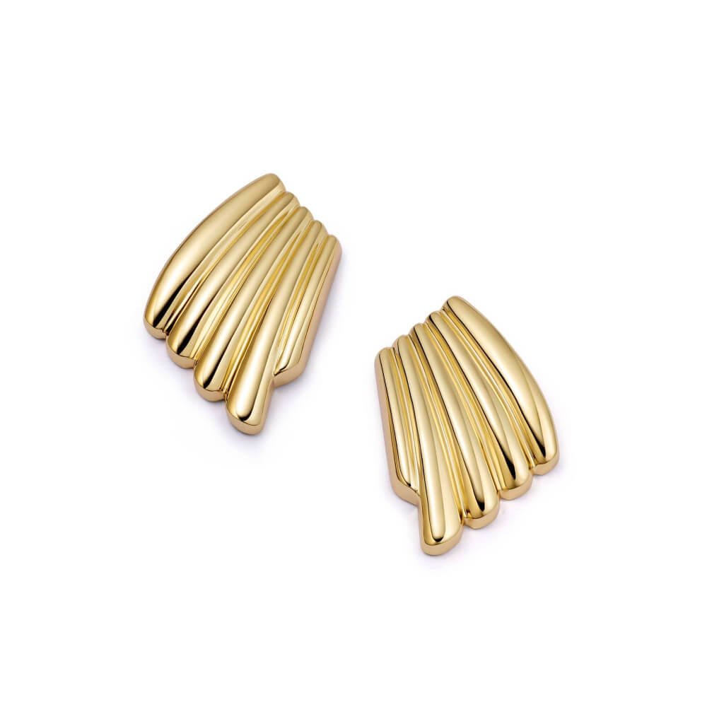 Daisy London 18ct Gold Plate Polly Sayer Oversized Wave Stud Earrings - MococoDaisy LondonSPE11_GPEarrings