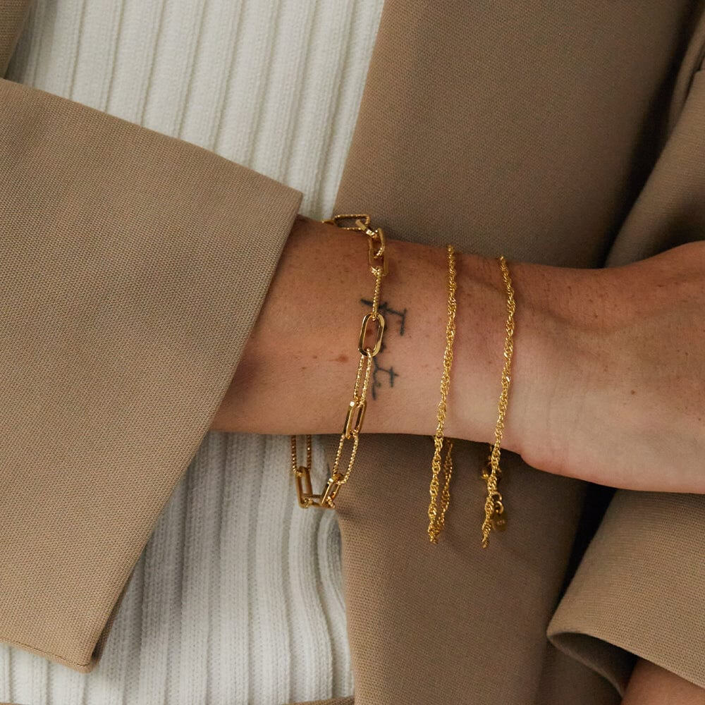 Daisy London 18ct Gold Plate Polly Sayer Paperclip Chain Bracelet - MococoDaisy LondonSPBR03_GPBracelets