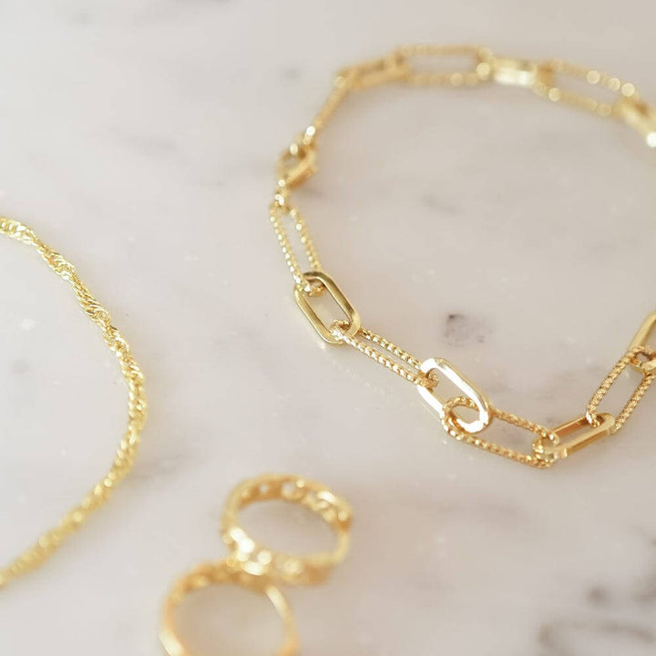 Daisy London 18ct Gold Plate Polly Sayer Paperclip Chain Bracelet - MococoDaisy LondonSPBR03_GPBracelets