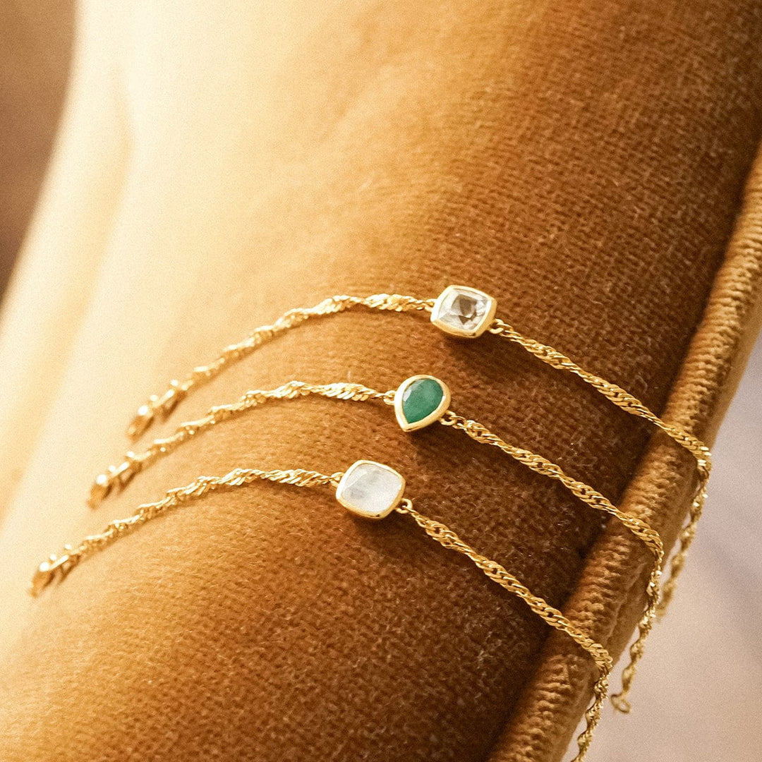 Daisy London 18ct Gold Plate Recycled Silver Birthstone Charm Bracelet with Gemstones - MococoDaisy LondonBSBR13_GPBracelets