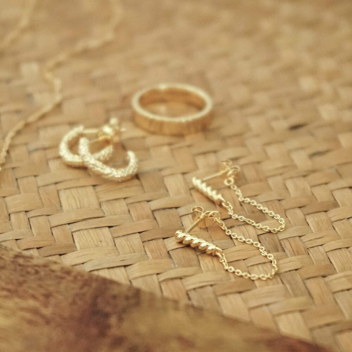 Daisy London 18ct Gold Plate Rope And Chain Drop Earrings - MococoDaisy LondonEB8022_GPEarrings