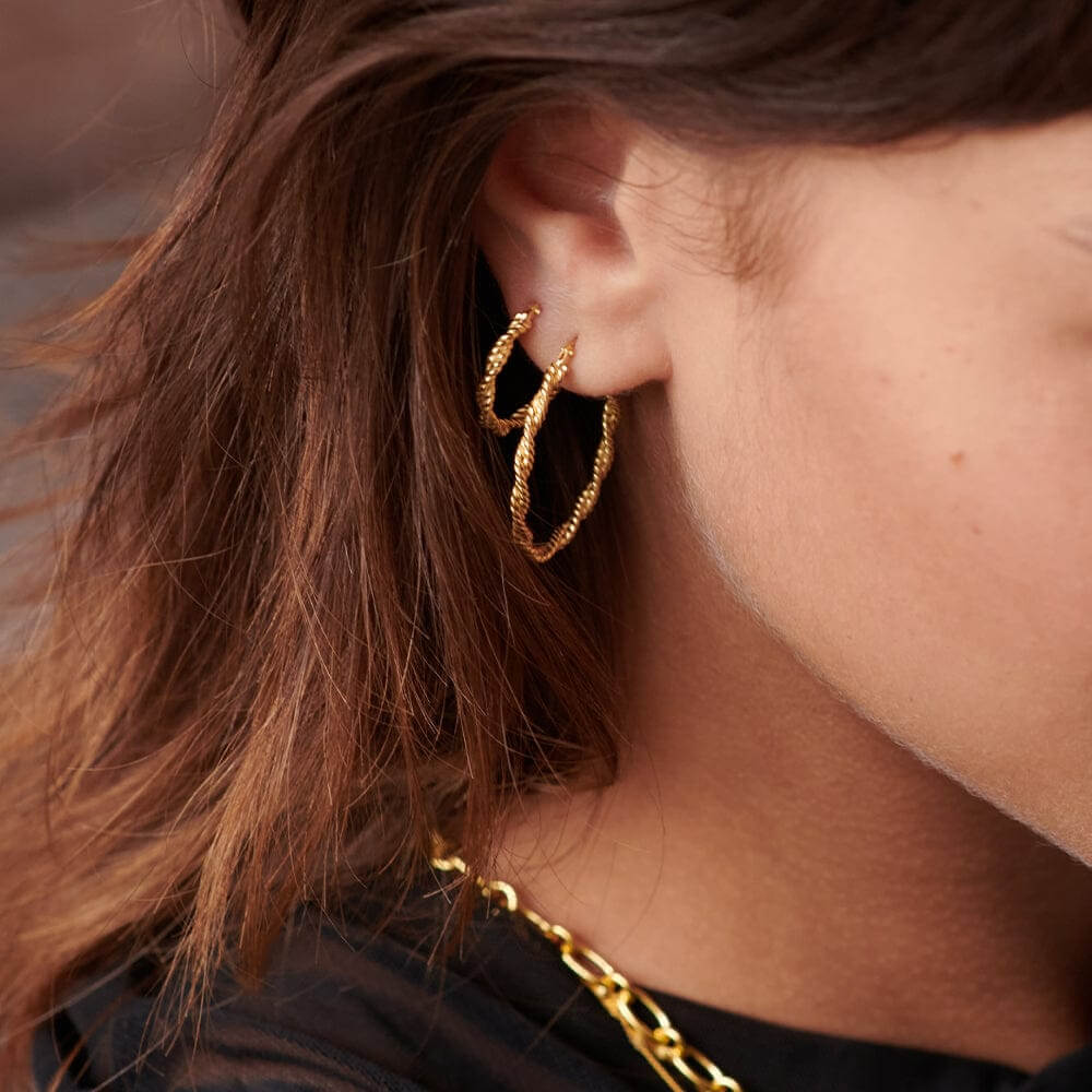 Daisy London 18ct Gold Plate Rope Twist Earring Stack - MococoDaisy LondonGSET112Earrings