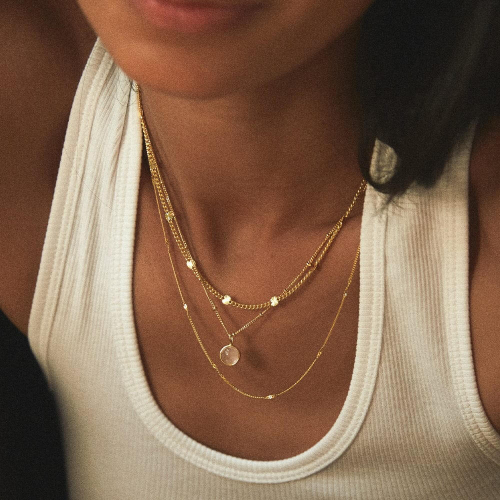 Daisy London 18ct Gold Plate Rose Quartz Love Healing Stone Necklace image 1