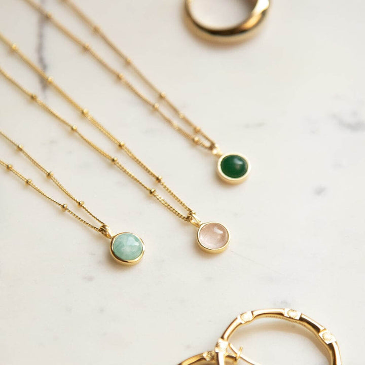 Daisy London 18ct Gold Plate Rose Quartz Love Healing Stone Necklace - MococoDaisy LondonHN2005_GP5056104131770Necklace