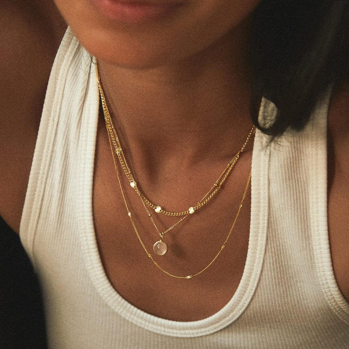 Daisy London 18ct Gold Plate Rose Quartz Love Healing Stone Necklace - MococoDaisy LondonHN2005_GP5056104131770Necklace