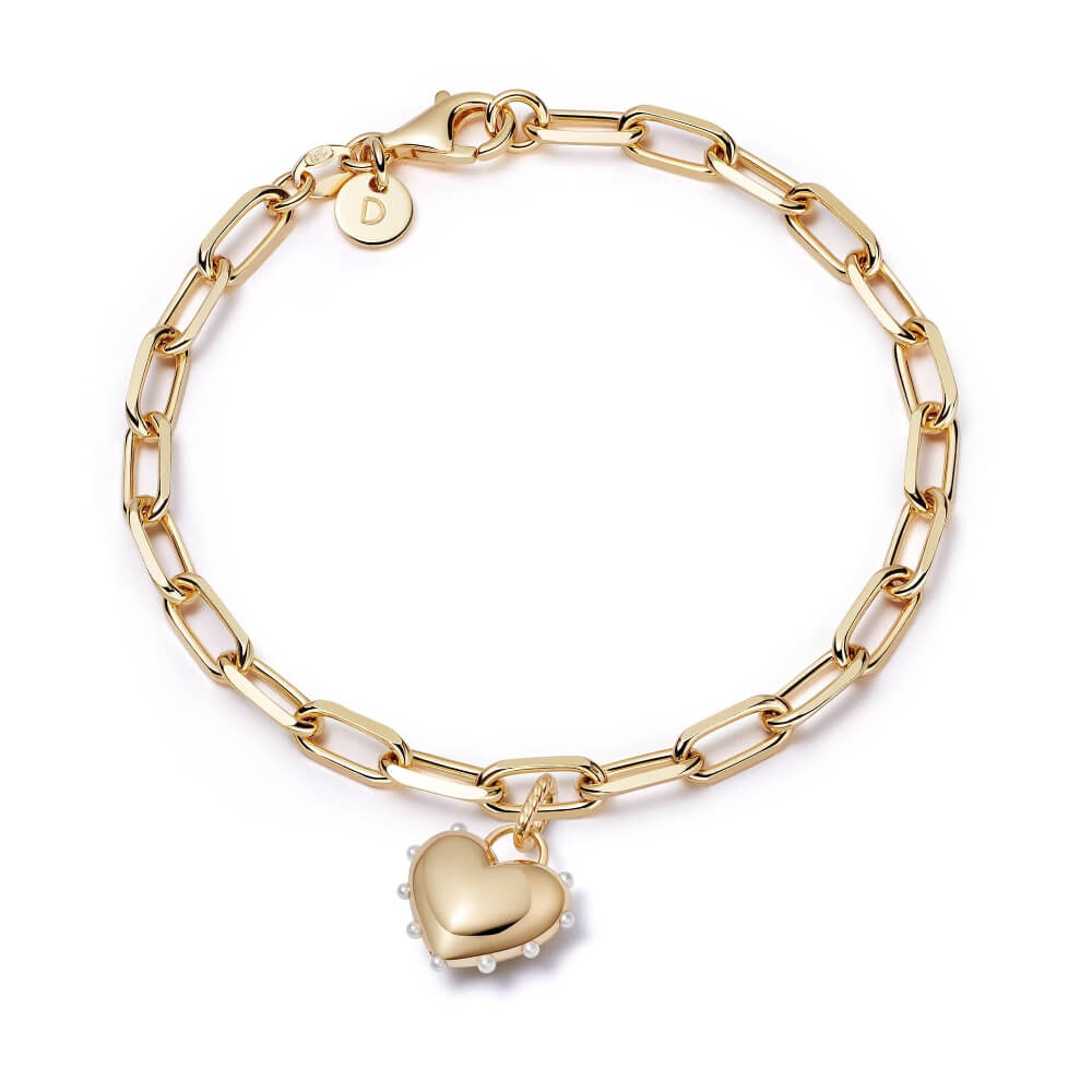 Daisy London 18ct Gold Plate Shrimps Heart Charm Bracelet - MococoDaisy LondonGSET157_GPBracelets