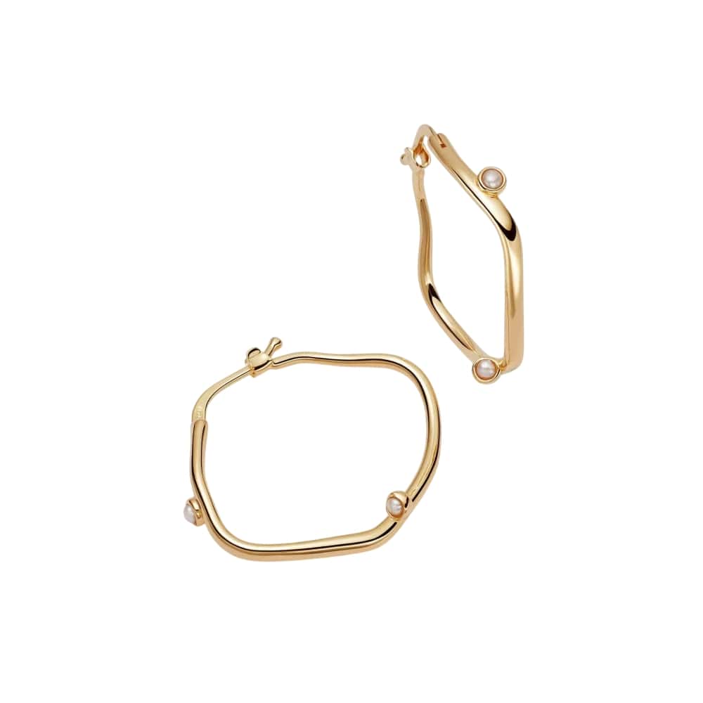 Daisy London 18ct Gold Plate Shrimps Organic Pearl Hoop Earrings - MococoDaisy LondonSHE003_GPEarrings