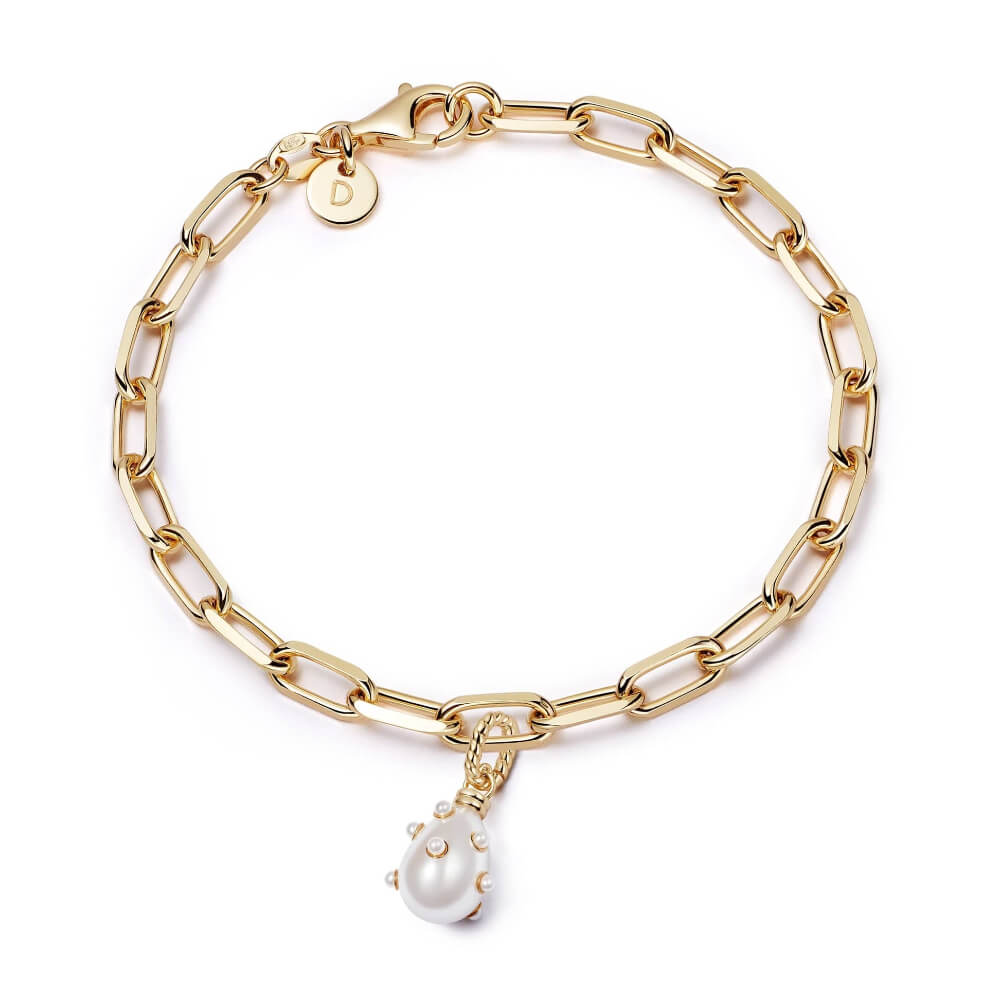 Daisy London 18ct Gold Plate Shrimps Pearl Charm Bracelet - MococoDaisy LondonGSET160_GPBracelets