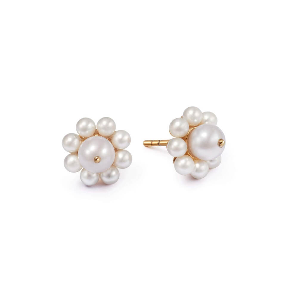 Daisy London 18ct Gold Plate Shrimps Pearl Flower Stud Earrings - MococoDaisy LondonSHE006_GPEarrings