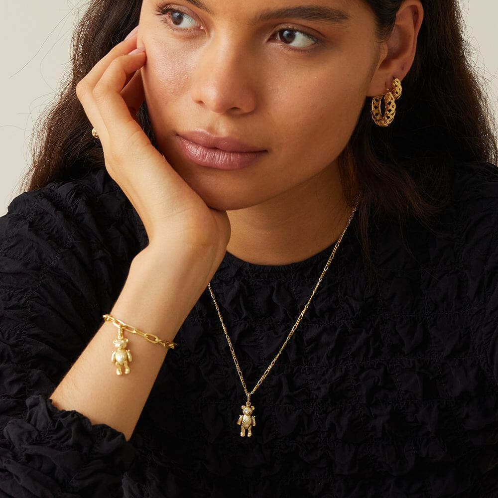 Daisy London 18ct Gold Plate Shrimps Teddy Bear Charm Bracelet - MococoDaisy LondonGSET159_GPBracelets