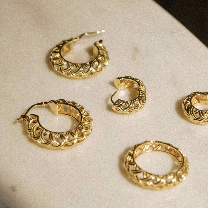 Daisy London 18ct Gold Plate Shrimps Woven Earring Stack - MococoDaisy LondonGSET120_GPEarrings