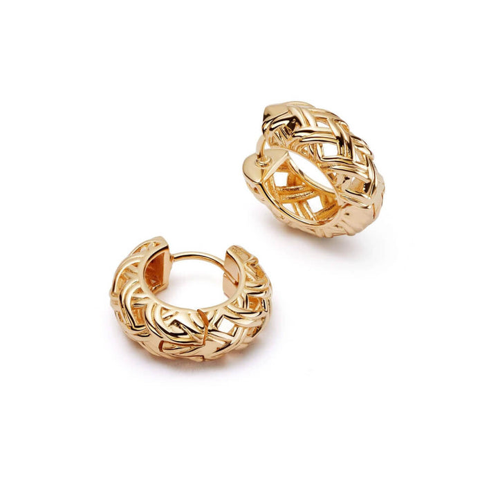 Daisy London 18ct Gold Plate Shrimps Woven Huggie Hoops - MococoDaisy LondonSHE002_GPEarrings
