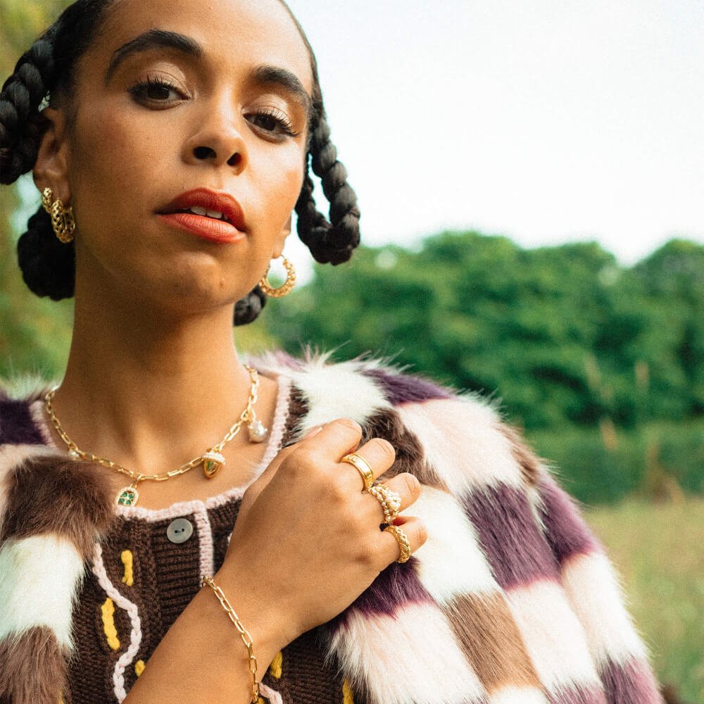 Daisy London 18ct Gold Plate Shrimps Woven Huggie Hoops - MococoDaisy LondonSHE002_GPEarrings