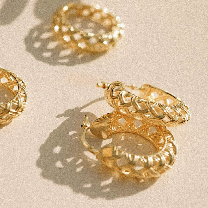 Daisy London 18ct Gold Plate Shrimps Woven Maxi Hoop Earrings - MococoDaisy LondonSHE001_GPEarrings