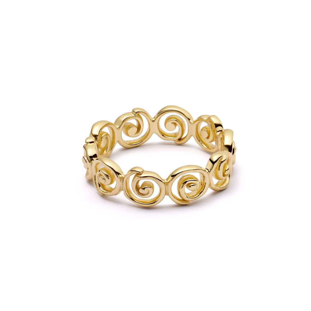Daisy London 18CT Gold Plate Spiral Band Ring 