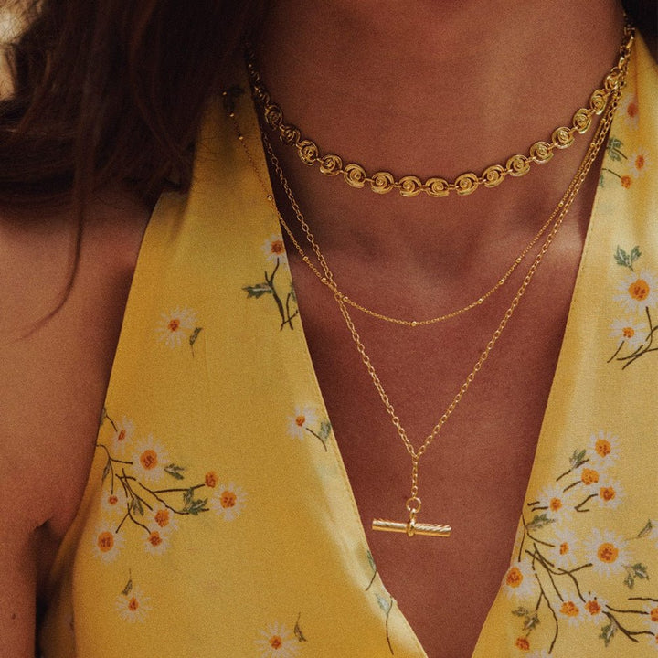 Daisy London 18CT Gold Plate Spiral Chain Necklace - MococoDaisy LondonSN23_GP5056104135587Necklace