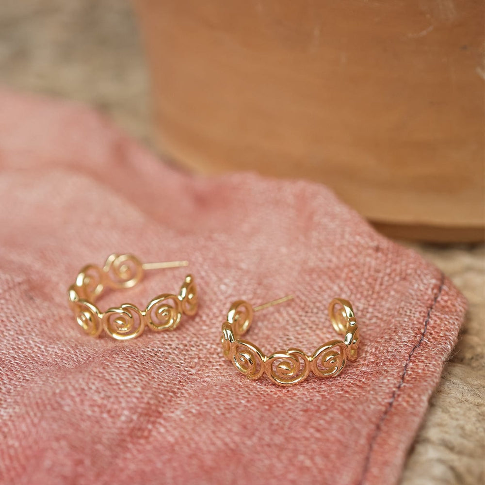 Daisy London 18CT Gold Plate Spiral Hoop Earrings 4