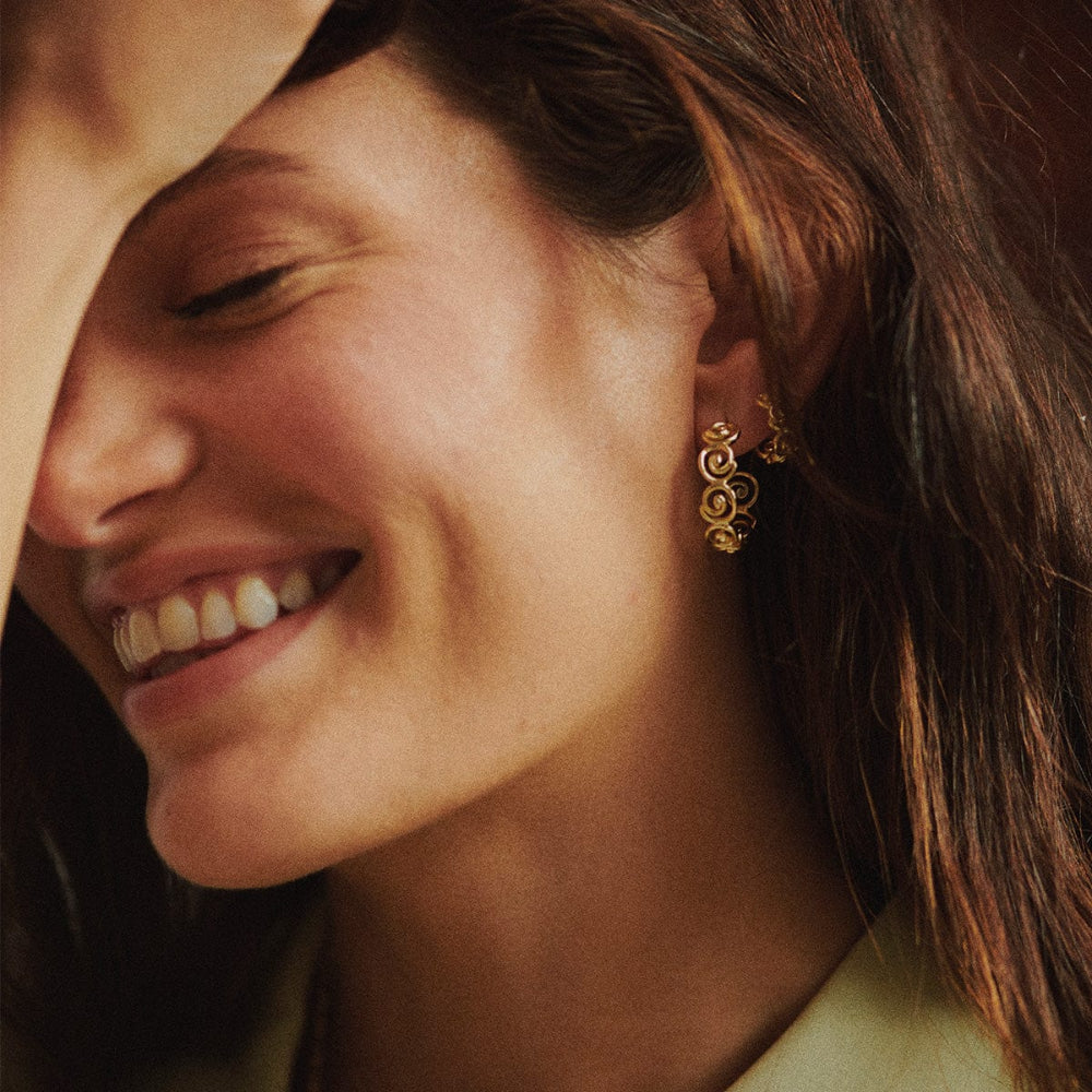 Daisy London 18CT Gold Plate Spiral Hoop Earrings 5