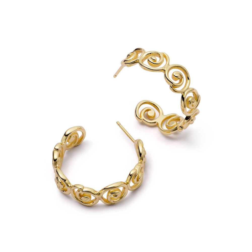 Daisy London 18CT Gold Plate Spiral Hoop Earrings 