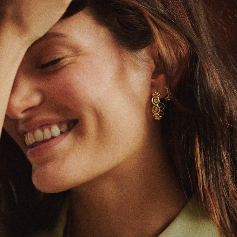 Daisy London 18CT Gold Plate Spiral Hoop Earrings - MococoDaisy LondonSE19_GP5056104135389Earrings