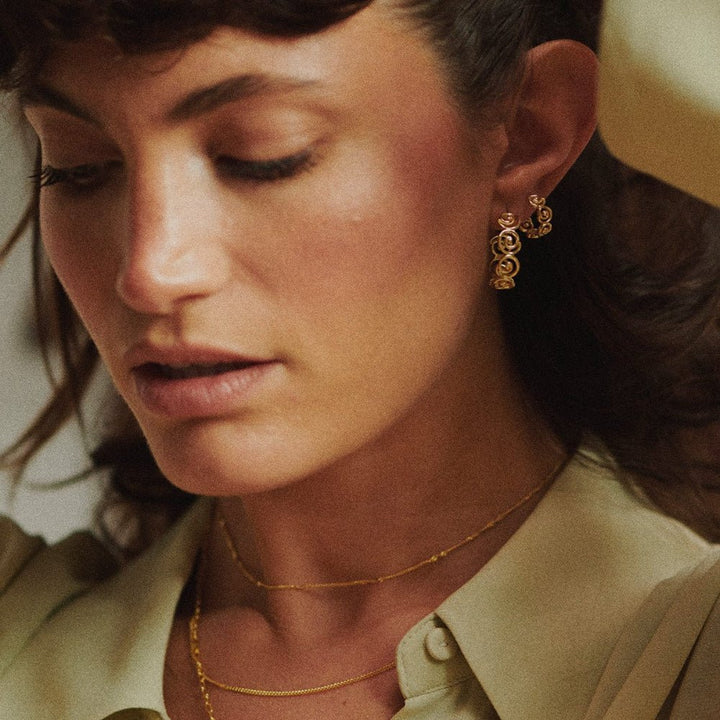 Daisy London 18CT Gold Plate Spiral Mini Hoop Earrings - MococoDaisy LondonSE20_GP5056104135402Earrings