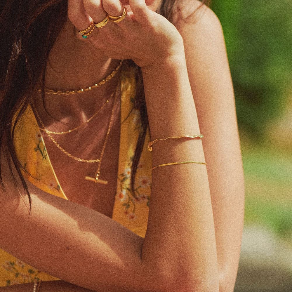 Daisy London 18CT Gold Plate Spiral Snake Chain Bracelet - MococoDaisy LondonSBR10_GP5056104134061Bracelets