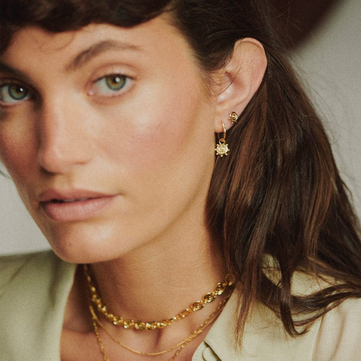 Daisy London 18CT Gold Plate Spiral Sun Charm Earrings - MococoDaisy LondonSE22_GP5056104135440Earrings