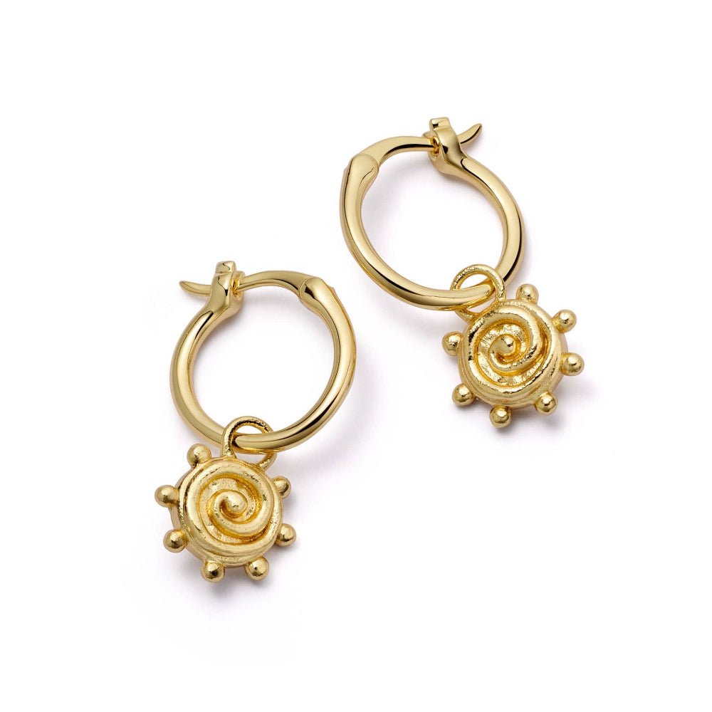 Daisy London 18CT Gold Plate Spiral Sun Charm Earrings - MococoDaisy LondonSE22_GP5056104135440Earrings