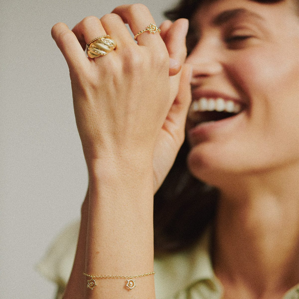 Daisy London 18CT Gold Plate Spiral Sun Drop Bracelet 3