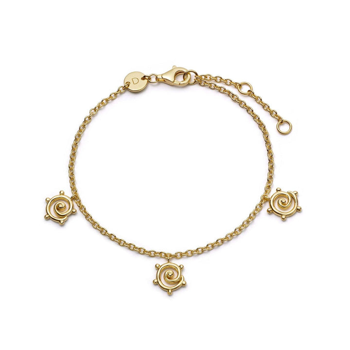 Daisy London 18CT Gold Plate Spiral Sun Drop Bracelet 