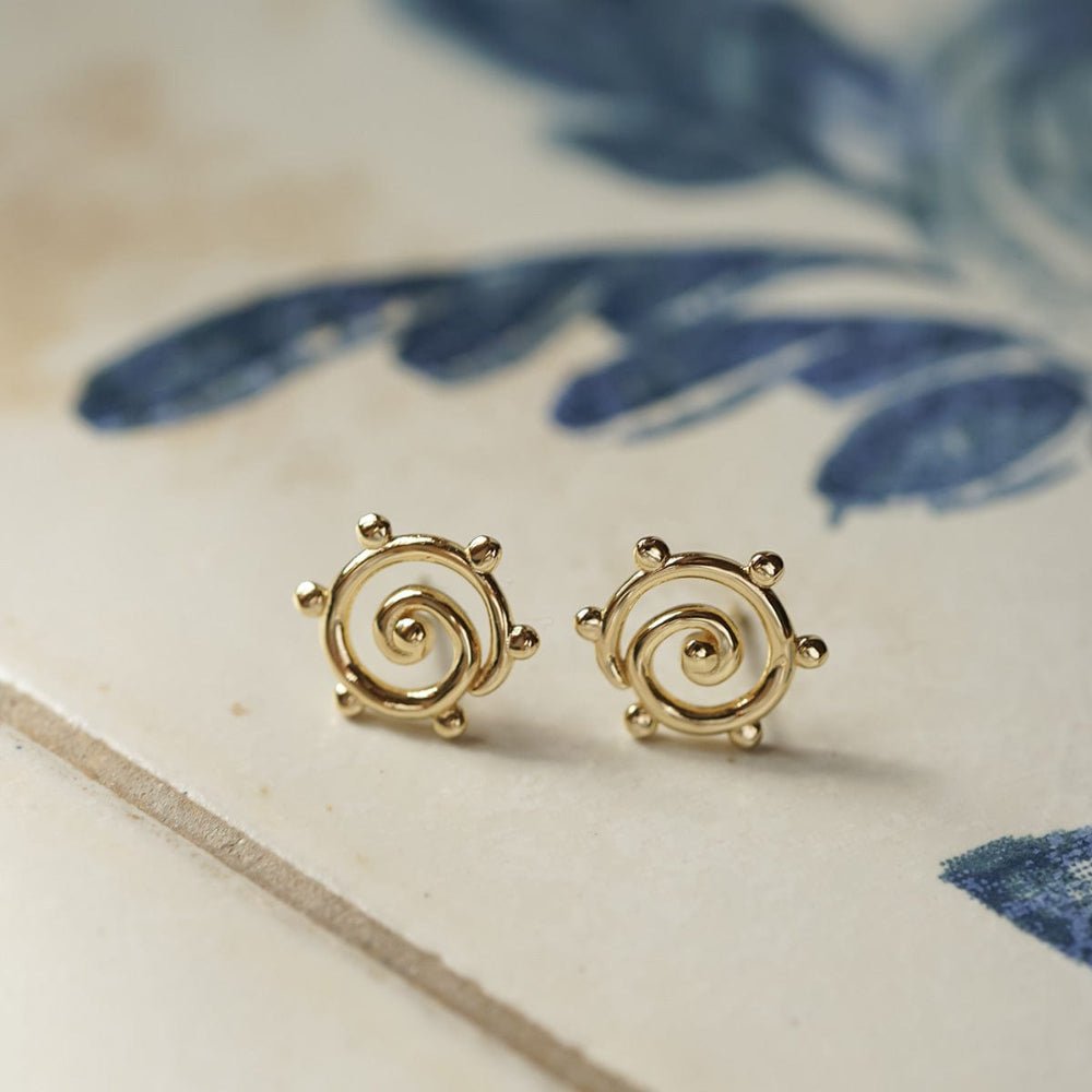 Daisy London 18CT Gold Plate Spiral Sun Maxi Stud Earrings - MococoDaisy LondonSE24_GP5056104135488Earrings