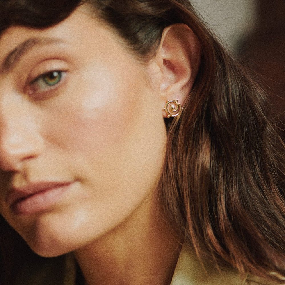 Daisy London 18CT Gold Plate Spiral Sun Maxi Stud Earrings - MococoDaisy LondonSE24_GP5056104135488Earrings